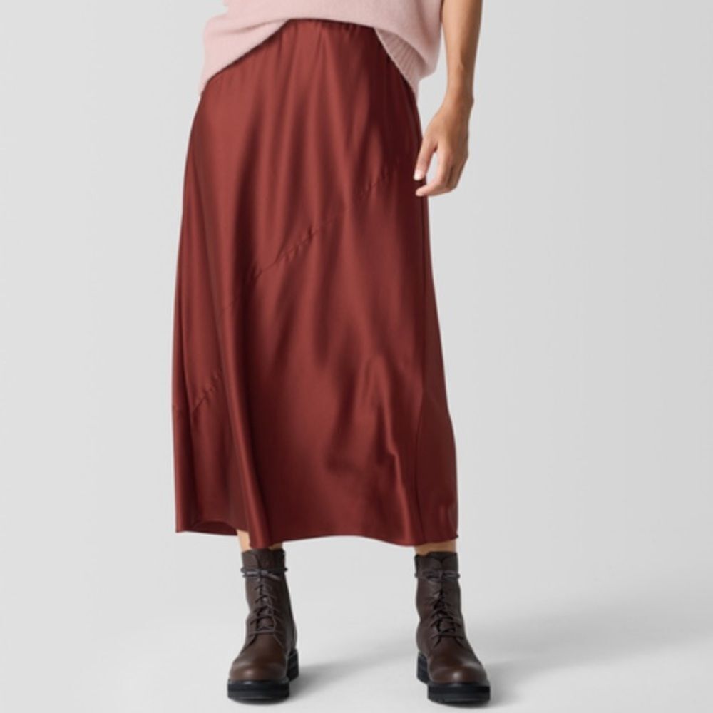 Vintage I Magnim Evan Piconne 100% cognac suede full past knee skirt fully lined